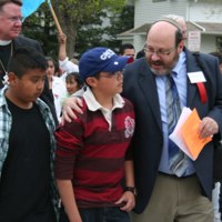 Rabbi Morris Allen, marchers