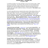 Why should we care and be involved? Interfaith Alliance, Des Moines, Iowa, November 9, 2008